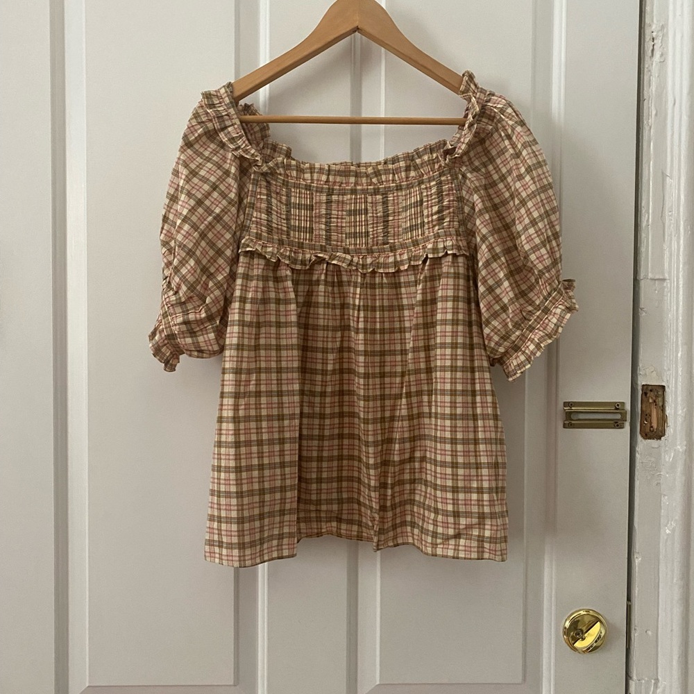 Plaid Doên Frances Top Size XL